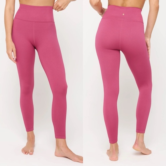 Spiritual Gangster Love Sculpt Ribbed Seamless 7/8 Legging Tights Pink XS/S - Picture 1 of 11